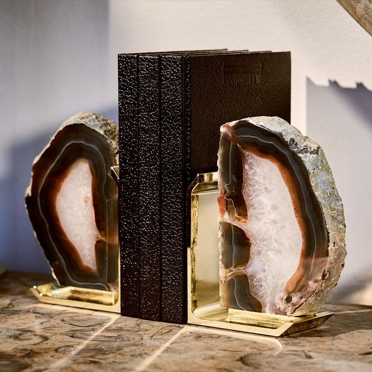 Fim Bookends, Agate & Gold, Set of 2 - ANNA New York
