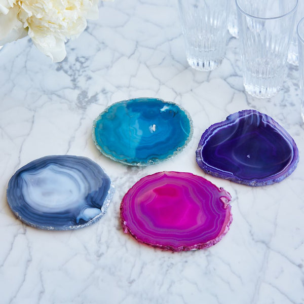 Quatre sous verres d'agate - France