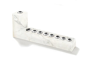 
            
                Load image into Gallery viewer, Brillante Menorah, Marble &amp;amp; Silver - ANNA New York
            
        