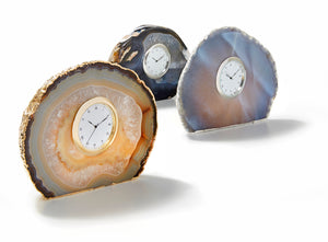 Tempo Clock, Agate & Silver - ANNA New York