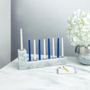 Brillante Menorah, Marble & Silver