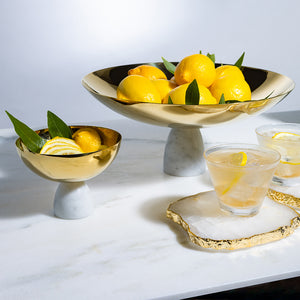 Coluna Fruit Bowl, Marble & Gold - ANNA New York