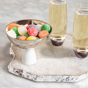 Coluna Nut Bowl, Marble & Silver - ANNA New York