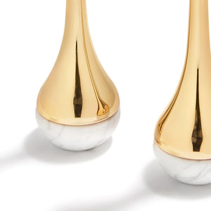 Coluna Dual Candleholders Marble & Gold, Set of 2
