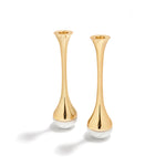 Dual Candleholders Marble & Gold, Set of 2 - ANNA New York