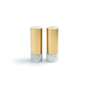 Dual Salt & Pepper, Marble & Gold, Set of 2 - ANNA New York