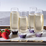 Elevo Champagne Glasses Gift Set, Amethyst - ANNA New York