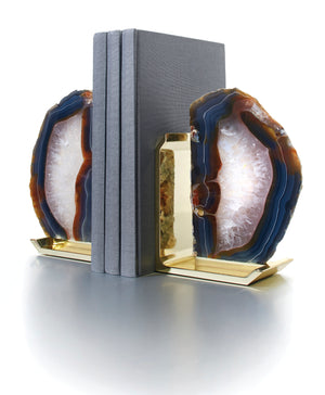 
            
                Load image into Gallery viewer, Fim Bookends, Agate &amp;amp; Gold, Set of 2 - ANNA New York
            
        