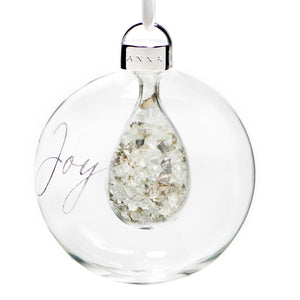 Holiday Joy Ornament, Crystal & Silver - ANNA New York