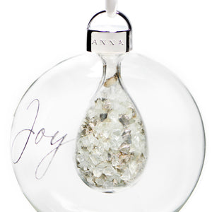 Holiday Joy Ornament, Crystal & Silver