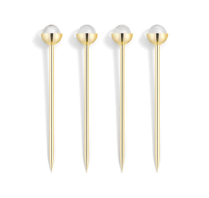 
            
                Load image into Gallery viewer, Hospitality Cocktail Picks, Gold &amp;amp; Crystal, Set of 4 - ANNA New York
            
        