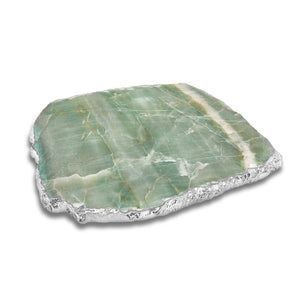 Kiva Platter, Emerald Quartz & Silver, Large - ANNA New York