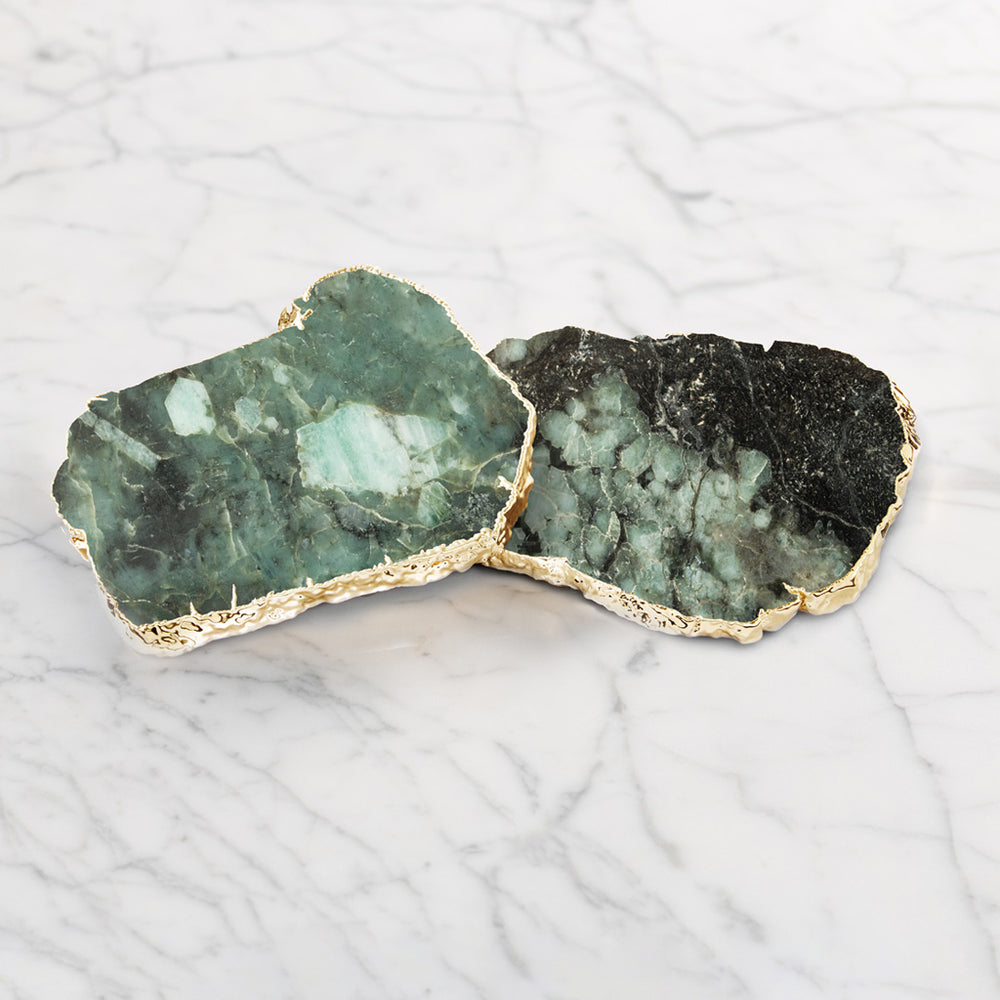 Kivita Coasters, Emerald & Gold - ANNA New York