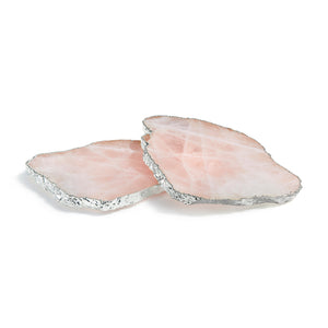 Kivita Coasters, Rose Quartz & Silver - ANNA New York