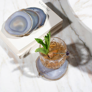 
            
                Load image into Gallery viewer, Pedra Coasters, Smoke Agate, Set of 4 - ANNA New York
            
        