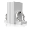 Ring Bookends, Marble & Silver, Set of 2 - ANNA New York