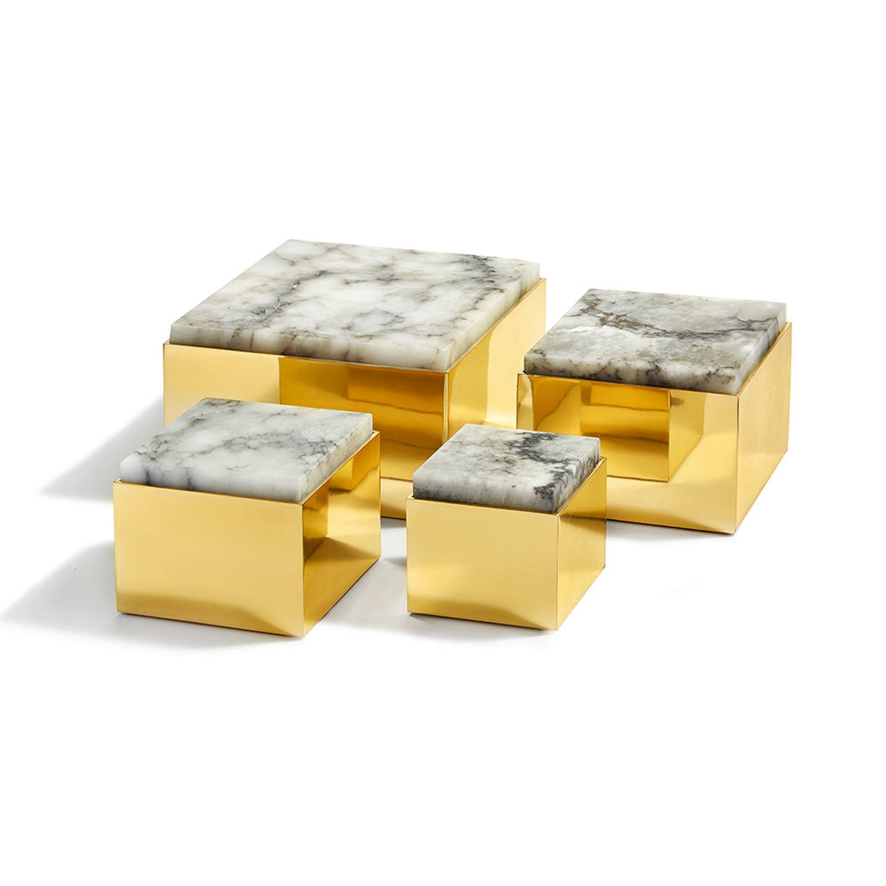 
            
                Load image into Gallery viewer, Scatola Box Pure Brass / Alabaster - ANNA New York
            
        