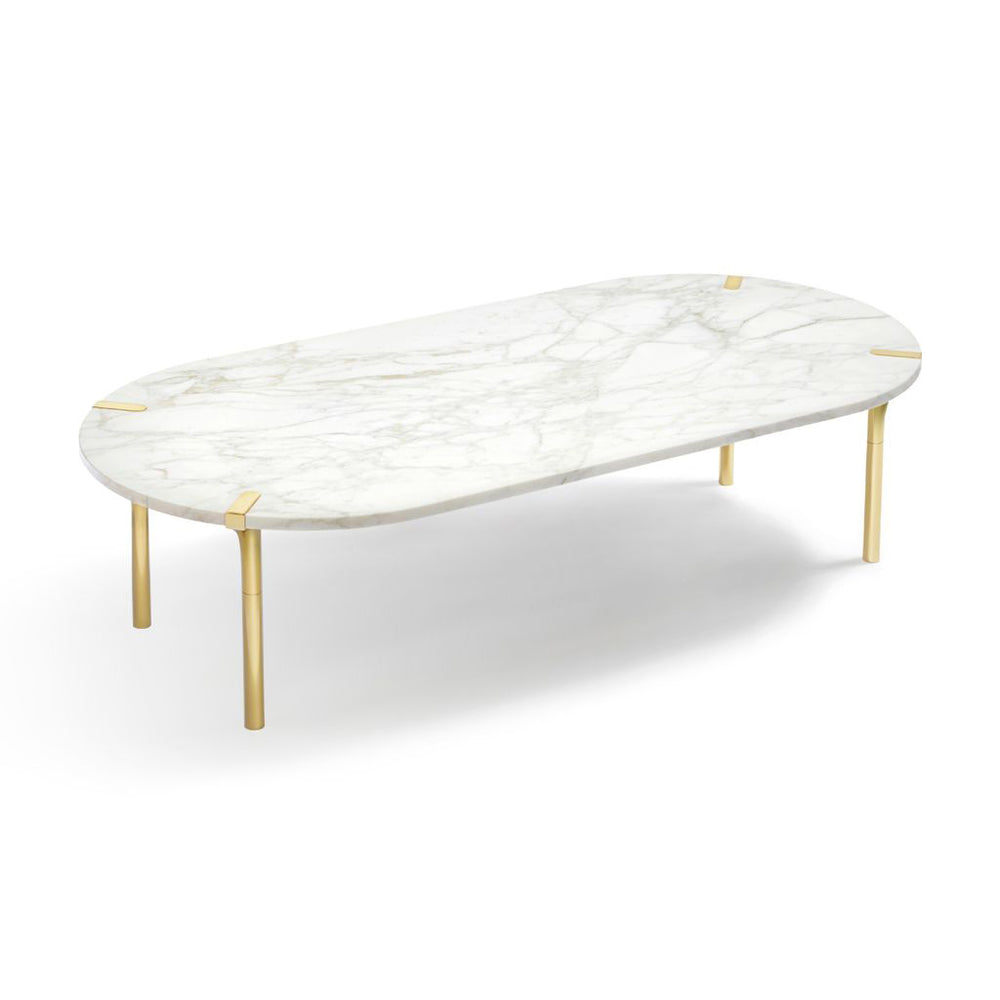 Sereno Coffee Table, Calcutta Marble & Gold - ANNA New York