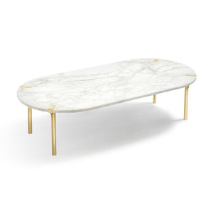 Sereno Coffee Table, Calcutta Marble & Gold - ANNA New York