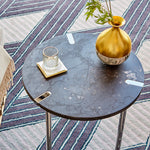 Sereno End Table, St. Laurent Marble & Silver - ANNA New York