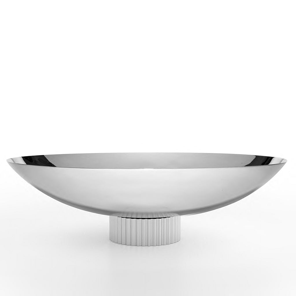 Anna - Striations Fruit Bowl, Silver