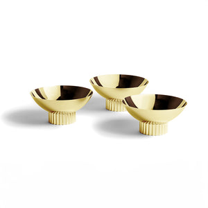 Striations Trio Bowl Set, Gold - ANNA New York