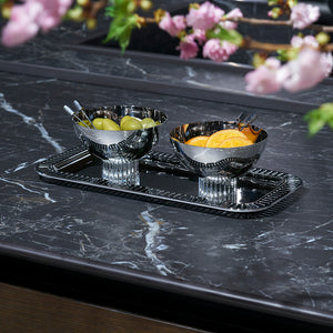 Striations Nut Bowl, Silver - ANNA New York