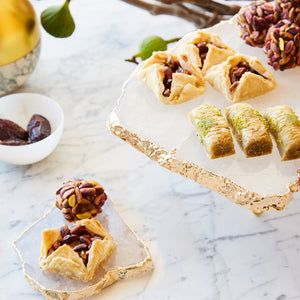 Torta Cake Stand, Crystal & Gold - ANNA New York