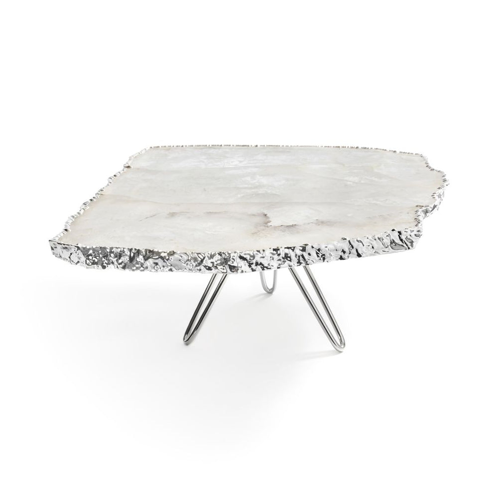 Torta Cake Stand, Crystal & Silver