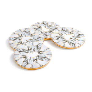 
            
                Load image into Gallery viewer, Talianna Alabaster Coasters S/4, Grey/Gold - ANNA New York
            
        