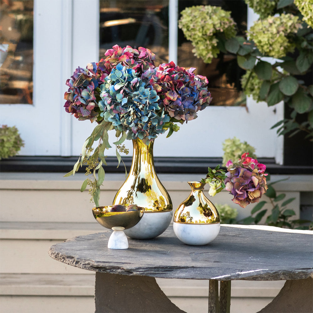 Dual Vase Marble / Gold - ANNA New York