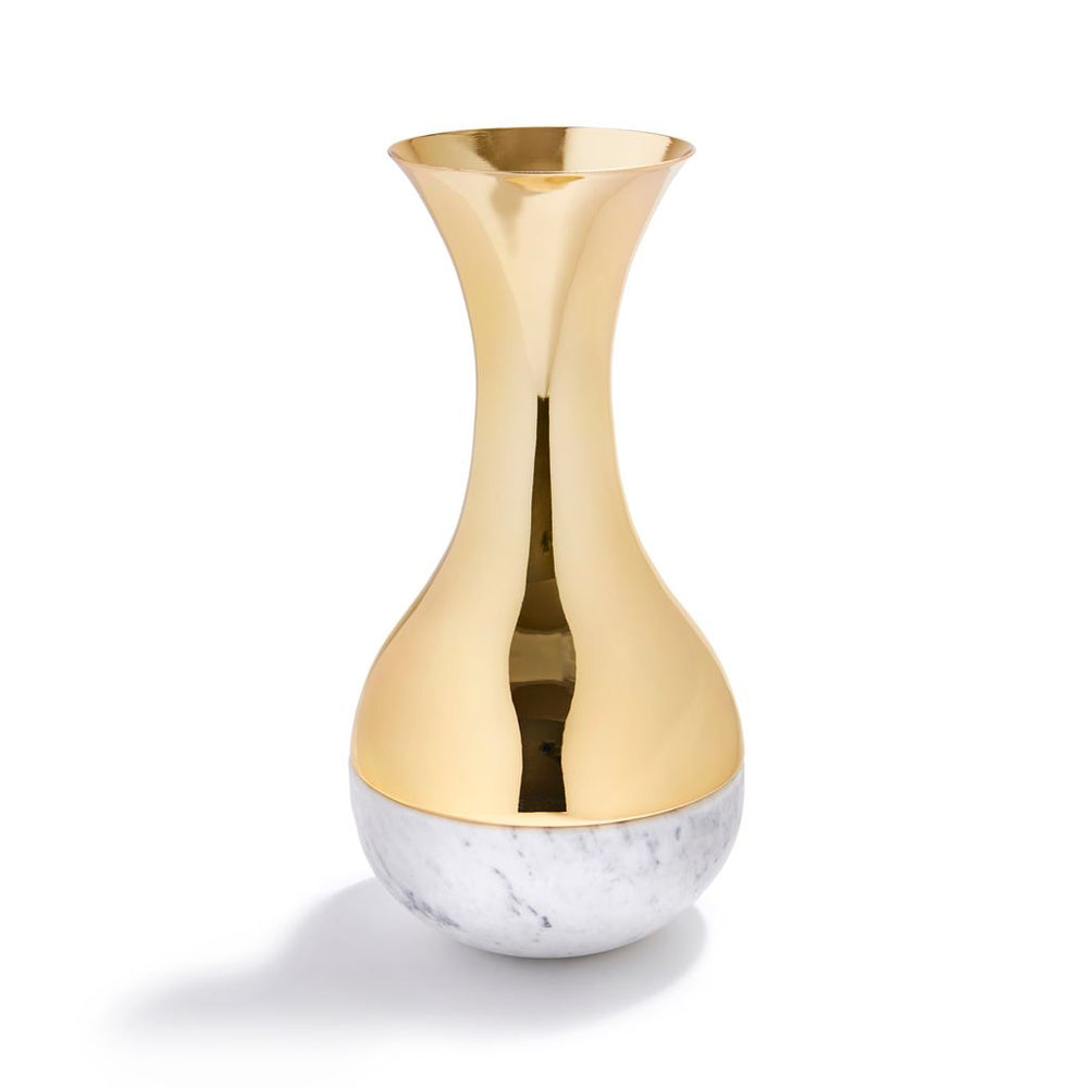 Dual Vase Marble & Gold - ANNA New York