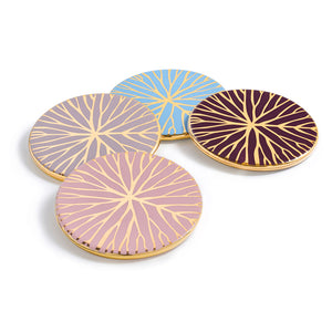
            
                Load image into Gallery viewer, Talianna Lilypad Coasters S/4 Colors w/Gold - ANNA New York
            
        