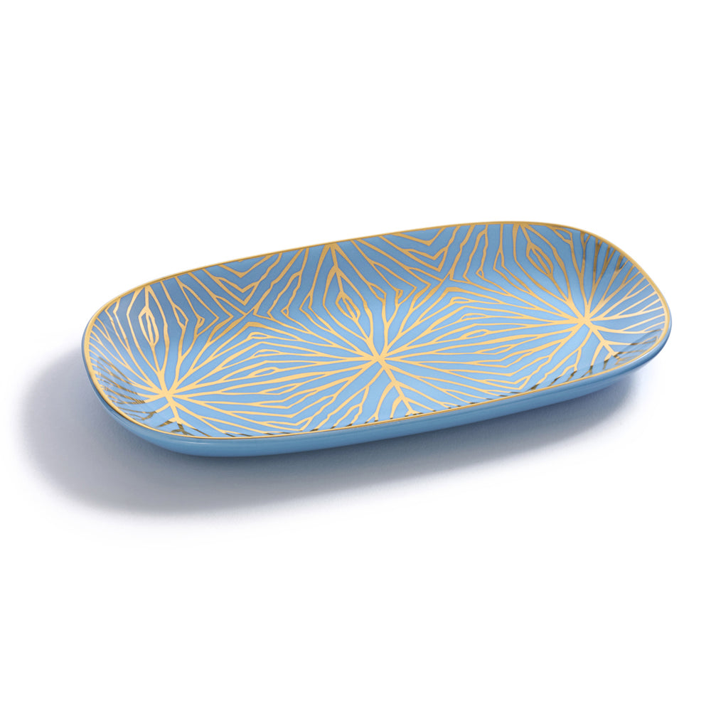 
            
                Load image into Gallery viewer, Talianna Lilypad Catchall Tray, Sky Blue w/Gold - ANNA New York
            
        
