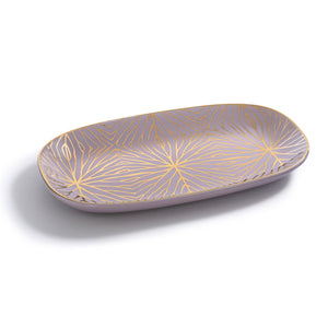 Talianna Lilypad Catchall Tray, Lilac w/Gold - ANNA New York