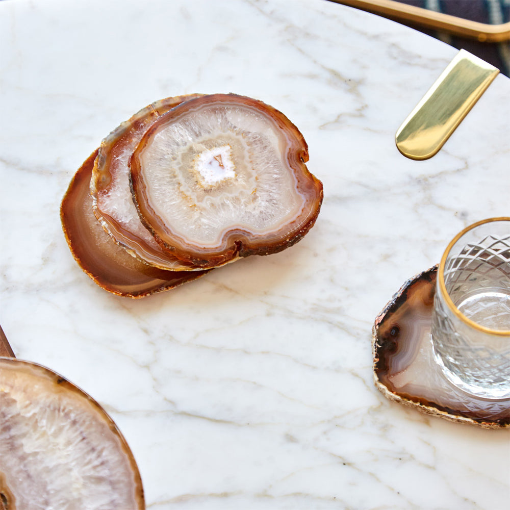 
            
                Load image into Gallery viewer, Pedra Gemstone Agate Coasters - ANNA New York
            
        